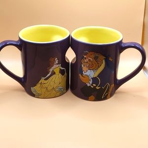 Pair Of "Beauty And Beast Mugs By Disney
